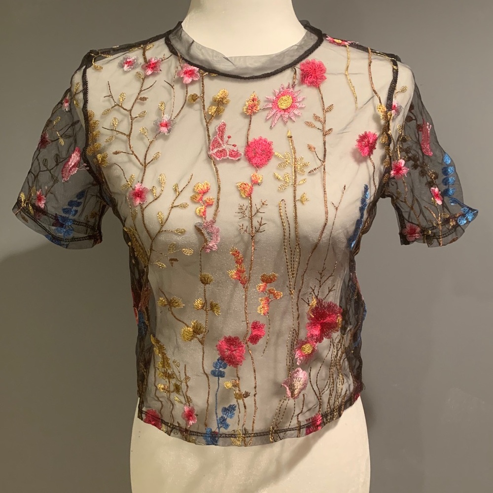 See-Through Embroidery Shirt